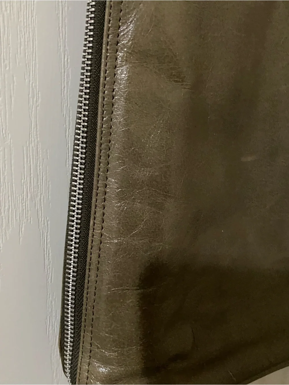 Latico Leather Green Tote Bag Zip Top Shoulder Bag Floral Lining
